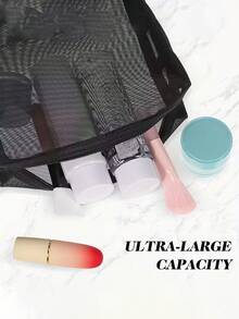 Túi đựng mỹ phẩm màu đen tối giản, túi đựng đồ trang điểm bằng nylon, có khóa kéo tiện lợi, thích hợp cho du lịch và đựng đồ dùng cá nhân, hoàn hảo cho cả bốn mùa. Túi đựng mỹ phẩm, túi đựng đồ trang điểm, túi đựng đồ vệ sinh cá nhân, túi đựng đồ dùng du lịch, đồ dùng cần thiết cho du lịch biển, đồ dùng cần thiết cho kỳ nghỉ dành cho nam và nữ, hộp đựng đồ du lịch, đồ dùng cần thiết cho kỳ nghỉ, quà tặng cho phụ nữ. - Nhiều màu - Xem 5