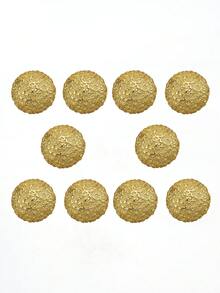 10pcs/Set Asymmetrical Textured Hemisphere Metal Buttons, Suitable For Autumn/Winter Fur Coats, Sweaters, Cardigans, Jackets, DIY Hand-Sewn Decorative Buttons, Sewing Accessories