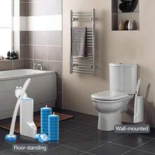 Disposable Toilet Brush With 112 Refills Toilet Bowl Wand And Holder White Toilet Cleaning Brush Toilet Bowl Wand Kit Wallmounted Toilet Brush Refill For Efficient And Deep Scrub Toilet. - 1PackWhiteToiletBrushSet - View 6