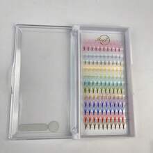 120 Stücke/Box 10D farbige dramatische Wimpern, natürliches Aussehen, geeignet für Musikfestivals, Anime/Manga inspiriertes Make-up