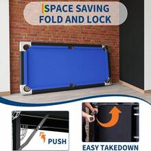 6-7 Ft Portable Pool Table, Adults Folding Billiards Tables, Outdoor Pool Table For Family Game Room, Adult Rrec Room, Basements, Man Cave Or Garage  7 Ft Pool Table, With Ping Pong Multi Game Combo Tables For Family Recreation Game Rooms Includes Full Set Of Balls, 2 Cue Sticks, Chalk And Felt Brush - Royal Blue - View 6