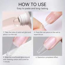 Solid Nail Tips Gel,30ml Soft Gel Nail Tips Glue, Nail Gel For Press On Nails, Super Strong Cured Needed Acrylic Nail Gel, Nails Tip U V Nail Extension Gel Nail Charm Glue{"Color_name":"30MLSolidNailTipsGel"} - 30ML固體指甲膠 - 查看 8