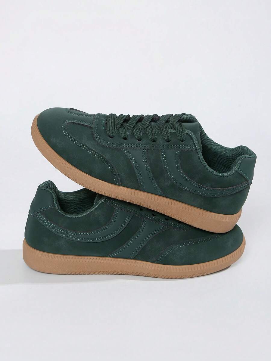 女士透气休闲平底运动鞋 - 綠色 - 查看 1