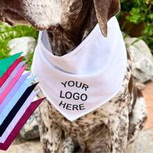 1pc Personalized Dog Bandana, Customized Dog Neck Scarf, Dog Neckwear, Dog Name Bandana, Gift For Dog Lovers, Dog Mom Gift, New Dog Gift, Engagement Dog Bandana - Customizable Text Or Logo - Multicolor - View 11