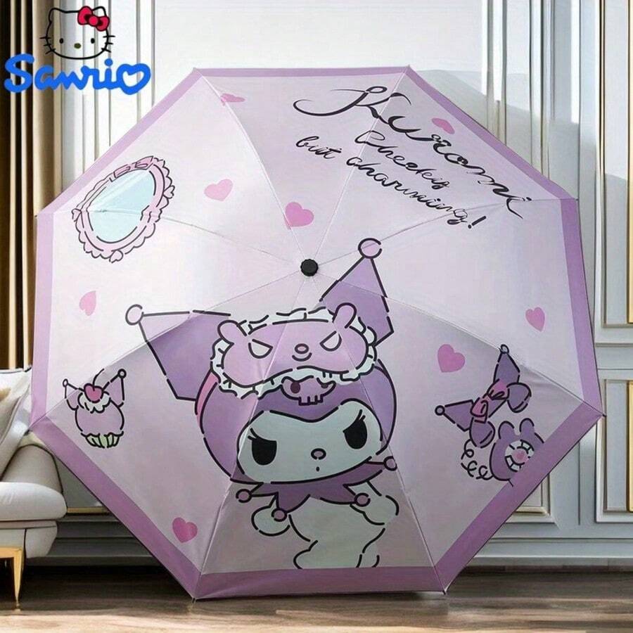 SANRIO 1把卡通折叠伞 - 小巧轻便,8根伞骨,防紫外线,防水,易于携带,休闲百搭,男女皆宜,时尚配饰,母亲节礼物,花园、夏季、海滩、旅行必备、房间装饰,柔软舒适,旅行必备,海滩必备,毕业季,毕业典礼,毕业典礼,祝贺毕业,毕业派对,旅行徒步必备,露营必备,便携工具,夏季必备,夏季便携,雨伞 - 彩色 - 查看 1