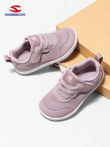 HOBIBEAR 儿童休闲鞋，男童和女童魔术贴宽版舒适透气橡胶鞋底防滑耐磨平底鞋，简约风格适合秋季，粉色 - 粉色 - 查看 4