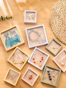 10 件防氧化透明珠宝展示盒、防氧化珠宝盒、防尘珠宝悬挂收纳盒、防氧化紧凑优雅珠子展示盒、宿舍收纳盒、多功能便携式珠宝收纳盒、适合商务旅行、3D 相册浮动框架、防氧化珠宝盒 - 黑色 - 查看 5