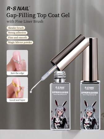 RS NAIL RSNAIL Sealing Gel With Precision Lining Pen, Transparent Edging, Suitable For Chrome Powder, Rhinestones & Other Nail Art Decorations, 3D Stereoscopic Effect, Gems & Diamonds, UV/LED Curing, Meets Salon & Home Manicure DIY Design Needs