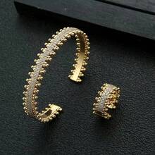 2pcs Fashionable & Elegant Zirconia Sparkling Hexagon Geometric Bracelet Set For Women, Suitable For Daily, Party, Banquet Wear