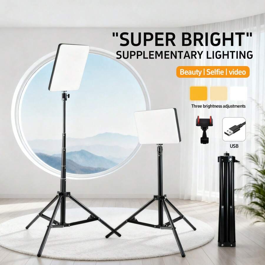 10-Inch Professional Ring Light Kit With 160cm Tripod – Adjustable Brightness & 3 Color Modes For Photography, Live Streaming, Zoom Calls, Makeup & Content Creation - Nhiều màu - Xem 1