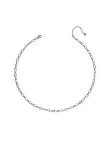 1 قلادة سلسلة عنق مجدولة مخصصة، سلسلة عنق من الفولاذ المقاوم للصدأ مناسبة للاستخدام اليومي للنساء، هدية عيد ميلاد أو عطلة للأم أو الصديقة أو الصديق