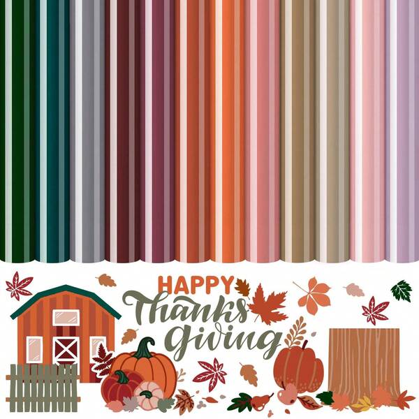 12pcs Colorful Heat Transfer Vinyl, Green, Red, Orange Solid Color Vinyl, Suitable For Autumn Thanksgiving, Father's Day, Christmas, Clothing Fabric T-Shirt DIY, 12 X 10 Inches