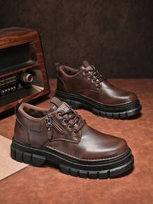 Zapatos casuales clásicos para hombres, adecuados para ir al trabajo y salidas, diseño de suela gruesa versátil para un aspecto premium, una opción ideal para la temporada de bodas