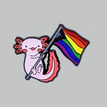 1/8 chiếc Trâm cài áo tráng men hình động vật và LGBTQ sáng tạo, huy hiệu kỷ niệm hình cờ cầu vồng và mèo, chó, khủng long, quà tặng cho bạn bè, trang trí quần áo và ba lô, sử dụng hàng ngày - Nhiều màu - Xem 9