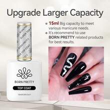 Gel Top Coat,15ml Gloss Base And Top Coat Set, No Wipe Super Top Gel Not Chip Or Peel And Long Lasting Base Gel Top Gel For Nail Art{"Color_name":"15mlBaseandTopCoatSet"} - 15ml底妝和麵漆套裝 - 查看 9