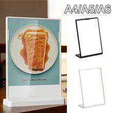 Transparent Acrylic Panel Menu Display Stand A4 A5 A6 Table Card Sign Collection Photo Protection Holder Album Postcard Souvenir Display Stand Table Brand High-End Plastic Wine Catalog Menu A5 A6 Type Name Idol Photocard Holder Card Desktop Photo Display Frame - Multicolor - View 3