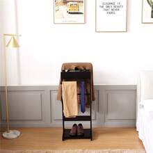 Black Portable Clothes Rack, Clothes Rack With Storage Organizer