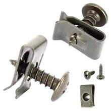 Self-Tapping Screw Washer, Metal Fastener Clip For Motorcycle, U-Shaped Clip, With Screw Anti-Rust Protection - [20 Iron Sheets + 20 Screws] - View 4