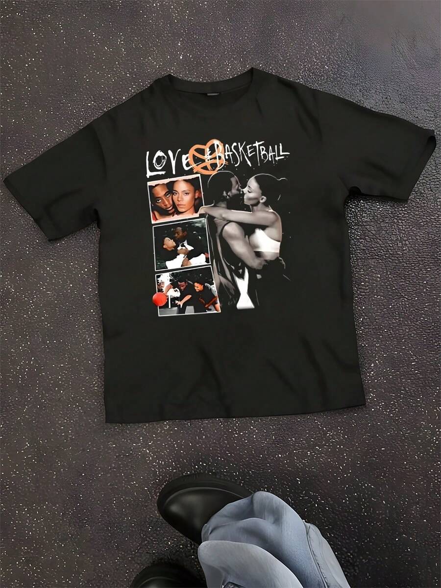 Love And Basketball T Shirt Men'S Novelty Short Sleeve T-Shirt - 黑色 - 查看 1