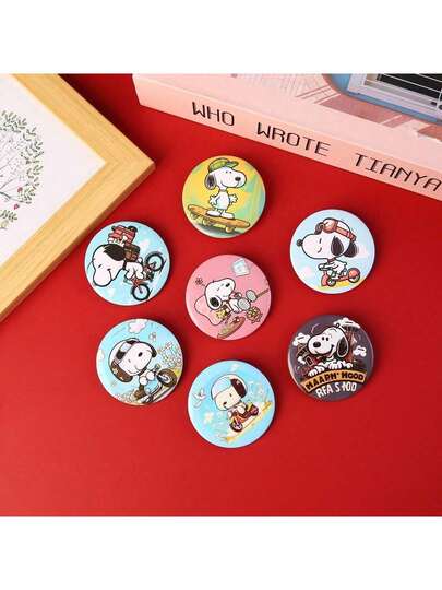SNOOPY 1set/5pcs Badge Cute Cartoon Brooch Decoration, Perfect Small Gift For Fans, Family, And Friends, Cool Summer Pendant, Best Choice For Girlfriends/Couples To Give Gifts, Summer Atmosphere Small Item Daily Matching Good Item[Stochastic Style]