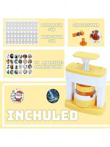 1 set de machine à faire des badges pour enfants, machine à poinçonner les badges DIY avec 48 pièces de boutons, cutter de cercle, machine polyvalente et créative pour faire des badges