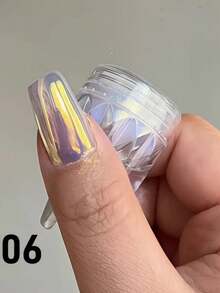 6pcs/Set Super Bright Mirror Effect Faux Pearl Powder Nail Art Kit | Holographic Rainbow Glitter Powder, Suitable For Nail Art And DIY Decoration, Nail Art Supplies, Nail Art Tools - 彩色 - 查看 9