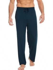 Mens Pajama Pants - Viscose Made From Bamboo, Soft Sleep Pants Comfy Drawstring Lounge Bottom With Pockets Sweatpantshalloween - 靛藍 - 查看 4
