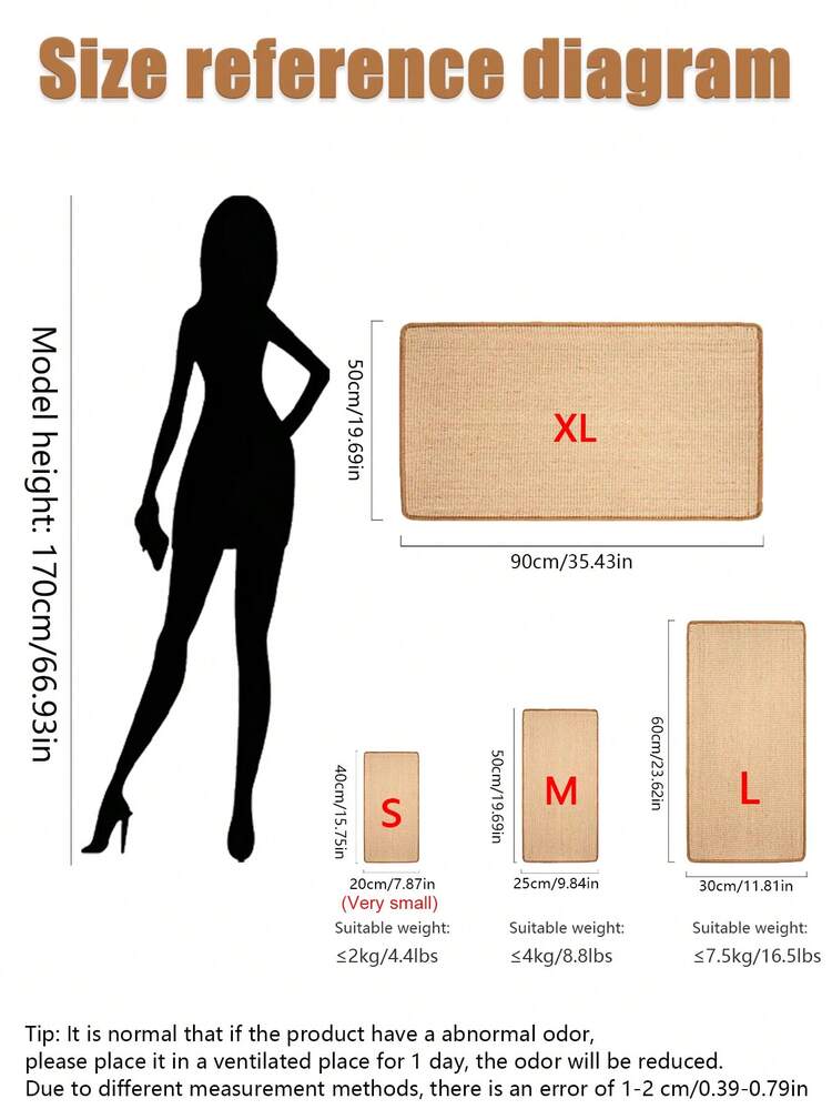 1 pezzo Tappetino per graffiare per gatti, Tappetino per graffiare in sisal, Protezione antiscivolo per tappeti e divani, Accessorio per mobili per animali domestici, Forniture per animali domestici moderne, Articolo per animali domestici durevole - Multicolore - Visualizzare 2