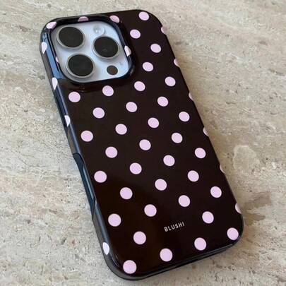 Polka Dot |   Marron Et Rose - Blushi Phone Cases Compatible With IPhone X, 11, 12, 13, 14, 15,16 & More – Check Our Available Sizes.