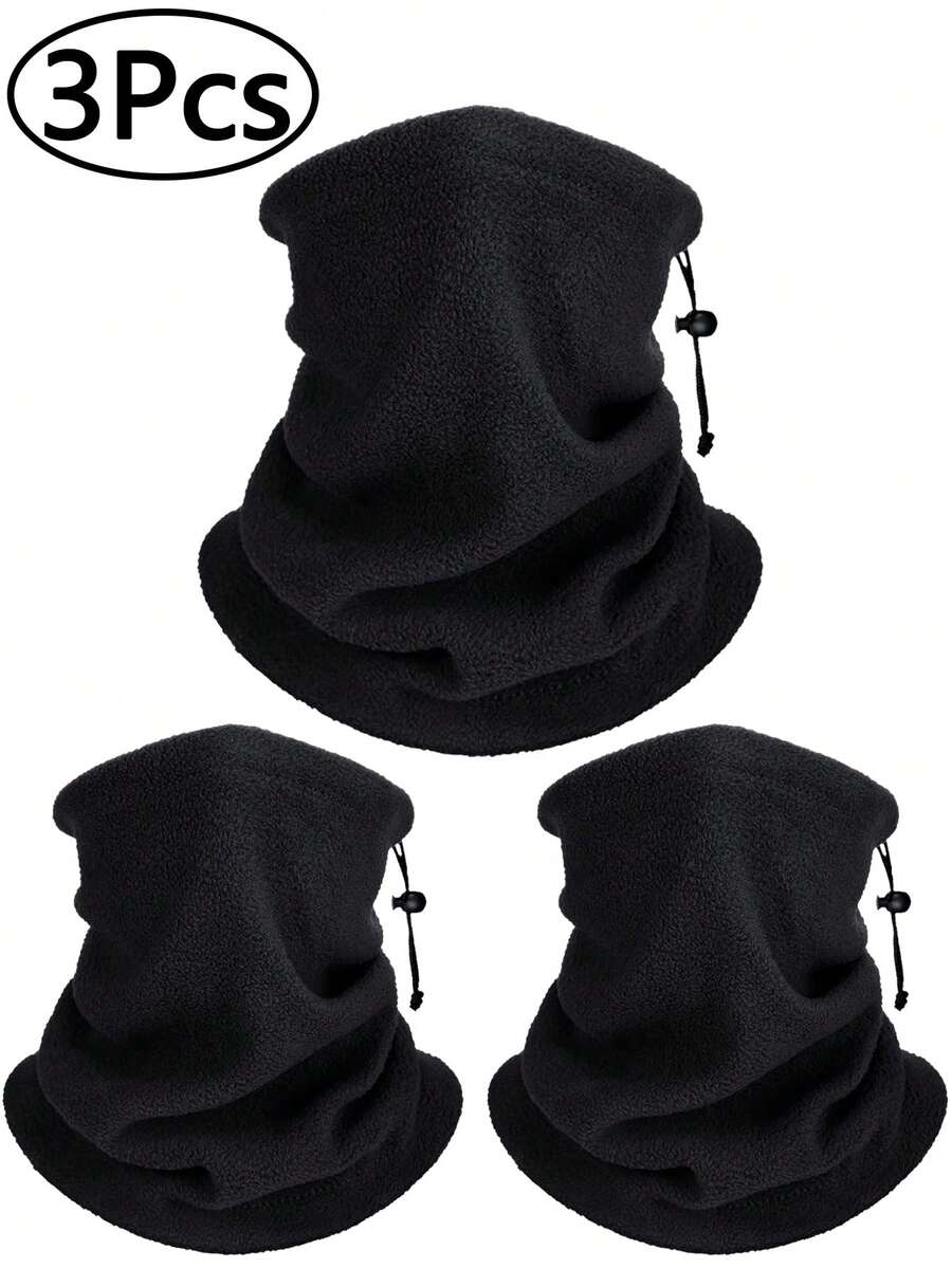 男女通用保暖防风透气滑雪面罩，冬季抓绒保暖面罩，适合滑雪、户外工作、摩托车骑行、单板滑雪等寒冷天气，黑色 - 冬季頭套 - 查看 1