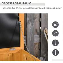 Outsunny Garden Tool Shed, Waterproof, Durable Fir Wood, Large Space, 127 X 56 X 60 Cm, Yellow