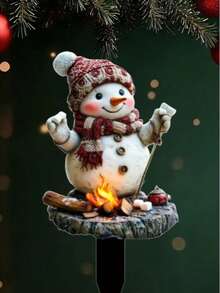 2D Acryl flache Schneemann Statue - Outdoor Garten Schild, geeignet für Neujahr, Weihnachten, Hochzeitsdekoration - bodenständig, ohne Strom benötigt - ideal für Terrasse, Rasen, Pflanzenkübel Dekoration - einzigartiges thematisches Sammlerstück Weihnachtsdekoration Weihnachtsgeschenke Weihnachtsdekoration