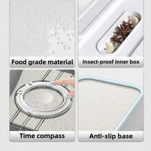 2 Sizes Airtight Food Storage Container Set - 2.85L & 2.06L, PET Square Flip-Top Rice Jars, Reusable, Insect & Moisture Proof, Hand Wash, Sealable Cereal Dispensers For Kitchen Pantry Organization - 2.06加侖 米桶收納 - 查看 6