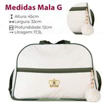 Kit 2 Maternity Bags For Boys/Girls, Luxury Baby Suitcase In Various Colors With Pompom - 軍綠色 - 查看 3