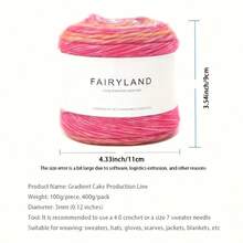 2/4-Piece Beautiful Colorful Cake-Style Cotton Yarn Set Wool 10.00%, Acrylic 25.00%, 65.00% Cotton. Ideal For DIY Crochet Sweaters, Scarves, Halloween Decorations, Crochet Projects, Gift Sets, Wedding Guest Handmade Souvenirs, Mother's Day/Teacher's Day Gifts, Dolls, Spring Dolls. Gradient-Colored Cake Yarn, Medium-Weight Dyed Gradient Yarn, Fairy Tree Yarn. Graduation Season Handmade Knitted Scarf Yarn. Shawls, Hats, Blankets, Small Doll Gifts. - DGX-1167 - 查看 4