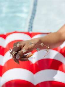 1个双层星形金属发箍，优雅简约，女士发饰，头饰，发箍 - 金色 - 查看 3