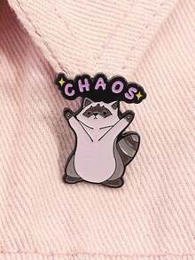 1 Piece Cute Cartoon Raccoon Pin, Suitable For Backpack Clothing Hat, Gift For Friends - Multicolor - View 2