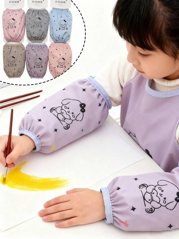 1 Pair Cartoon Lucky Dog Arm Sleeves, Children Waterproof Anti-Snow Short Arm Sleeves, Autumn/Winter Korean Style Arm Warmers, Student Writing Anti-Dirty Sleeve Cuffs