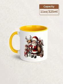 1 pieza Taza de cerámica de 11 onzas con diseño de Papá Noel, taza linda con muñeco de nieve, opción perfecta para regalos de Navidad, taza de té para amantes del café, regalos de Acción de Gracias y cumpleaños, regalos para fiestas navideñas, decoraciones de otoño, recipientes para bebidas calientes y frías en invierno, reutilizable, suministros de cocina ideales, ¡regalos multifuncionales para el Día de San Valentín y bodas! - Multicolor - Ver 13