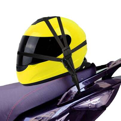 2 X 通用摩托车头盔行李带 35.4 英寸摩托车弹力绳绷带可伸缩弹性带 带 1 个挂钩（黑色）