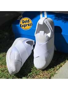 Women's Sports Sneakers Slip On Elastic Casual White Black 34 To 39 Soft And Light Comfortable Express Shipping! - 白色 - 查看 2