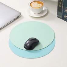1pc Small Round Single/Double-Sided Solid Color Mouse Pad, Non-Slip Computer Office Gaming Desk Mat For Women