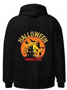 Sudadera con capucha con gráfico de Halloween, sudadera con capucha divertida para hombres, suéter con capucha negro de invierno con gráfico, sudadera con capucha de fantasma oversize para parejas, diseño divertido con capucha, cómoda sudadera casual de estilo deportivo, sudaderas con capucha divertidas, sudaderas, sudaderas de otoño, ropa de otoño para hombres, ropa de calle, Halloween, sudaderas para hombres, ropa Y2k, sudadera con Jesús, Día de Acción de Gracias, El extraño mundo de Jack, Navidad - Negro - Ver 1