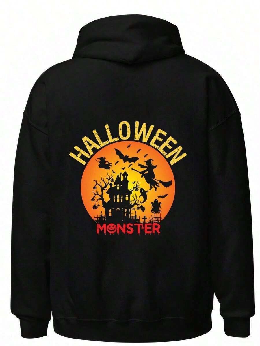 Sudadera con capucha con gráfico de Halloween, sudadera con capucha divertida para hombres, suéter con capucha negro de invierno con gráfico, sudadera con capucha de fantasma oversize para parejas, diseño divertido con capucha, cómoda sudadera casual de estilo deportivo, sudaderas con capucha divertidas, sudaderas, sudaderas de otoño, ropa de otoño para hombres, ropa de calle, Halloween, sudaderas para hombres, ropa Y2k, sudadera con Jesús, Día de Acción de Gracias, El extraño mundo de Jack, Navidad - Negro - Ver 1