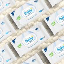 Toallitas Húmedas para Bebé,% Fibras Naturales, Suaves y Resistentes, Sin Fragancia, Textura Suave para una Limpieza Delicada, 60 Hojas por Paquete, Hipoalergénicas y Seguras para Piel Sensible - 1 - Ver 9