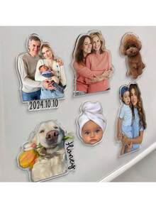 1/3/5 piezas Imanes personalizados de acrílico para nevera con foto, imanes de acrílico con apariencia 2D con imagen/foto de mascota personalizada, regalos de Navidad perfectos para abuela/mamá/papá/abuelo, imanes de acrílico con foto de bebé personalizada para nuevos padres, imanes divertidos con foto de perro/gato para dueños de mascotas, imanes de acrílico con recuerdos familiares para decoración de nevera, imanes para decoración de cocina y uso diario