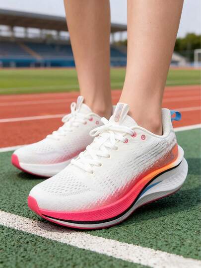 baasploa Damlöparskor Kolfiberplatta Stötdämpande Slitstarka Professionella Lätta Löparskor Dam Utomhuslöpning Mesh Dam Träningsskor Lättslitage Mjuka Skor Platåskor Dam Sneakers