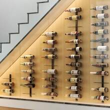 Xcosrack Estante de vino montado en la pared organizador de almacenamiento de vino desmontable 12 botellas Negro