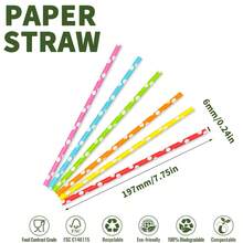 100 6x197mm Mixed Color White Polka Dot Disposable Paper Straws, Thick And Odorless, Suitable For Festivals/Parties/Gatherings/Weddings/Birthday Parties, And Can Also Be Used To Make Handmade Works For Children/Students