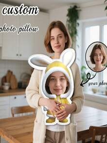 Customizable Plush Photo Pillow - Personalized Face Filling Printed Double-Layer Cushion For Body, Dad, Mom, Pet, Birthday, Graduation, Father's Day, Mother's Day, Halloween, Christmas, Valentine's Day, Anniversary, Memorial Day, Thanksgiving, Easter, April Fool's Day, Carnival, Back To School, National Day - Hugging Couples - View 15